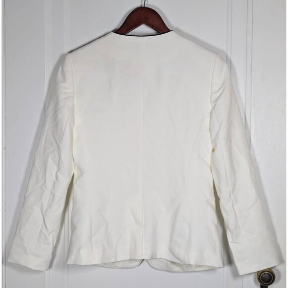 Banana Republic White with Black Accents Lining Blazer Jacket Size 6 Work Wear - Picture 2 of 4
